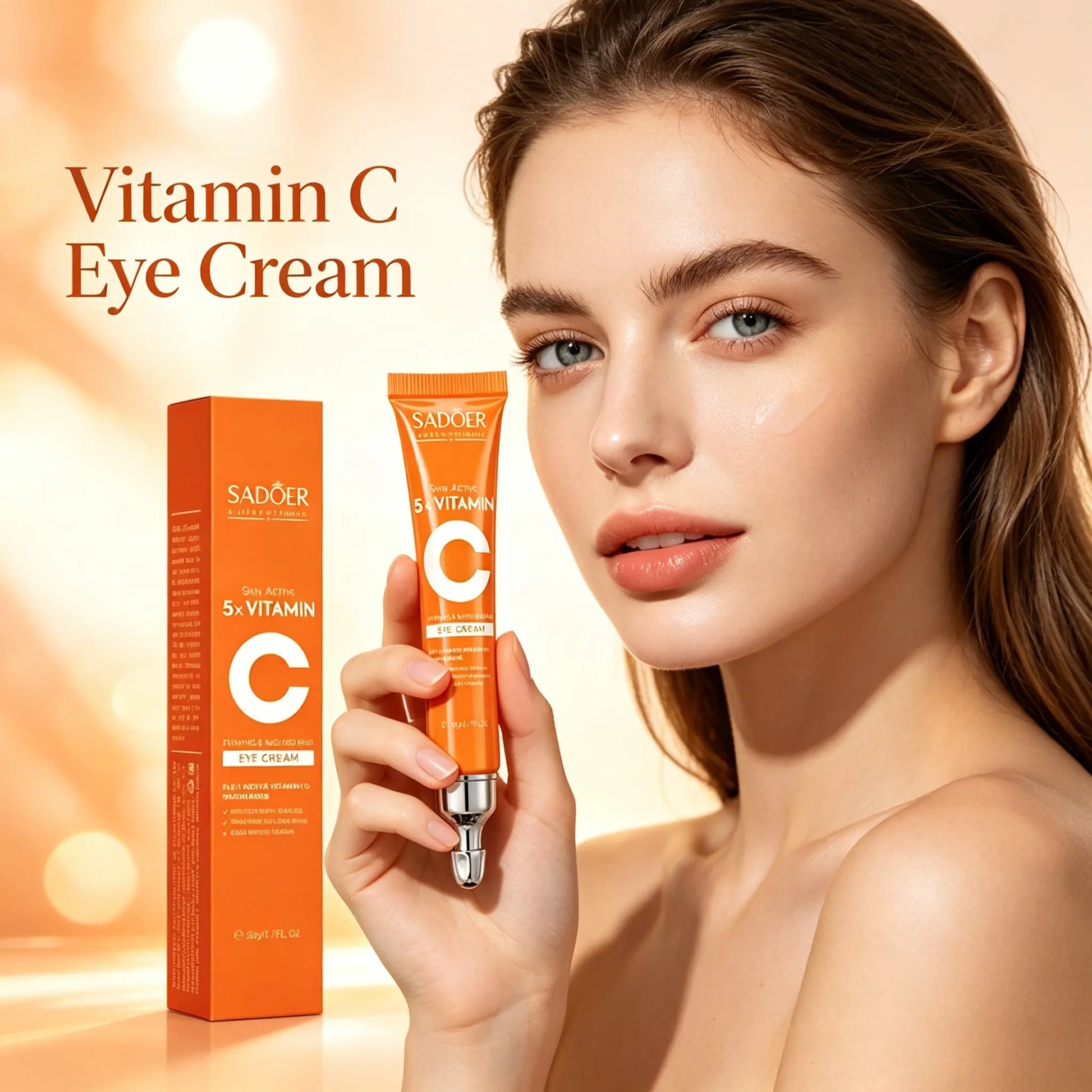 5X Vitamin C Eye Cream, a Powerful Hydrating and Rejuvenating Treatment, Daily Eye Essence Care for Moisturizing.