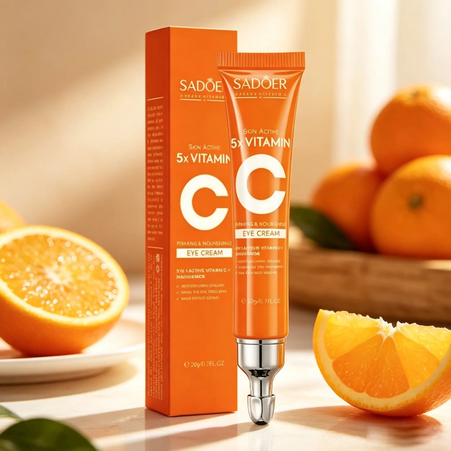 5X Vitamin C Eye Cream, a Powerful Hydrating and Rejuvenating Treatment, Daily Eye Essence Care for Moisturizing.