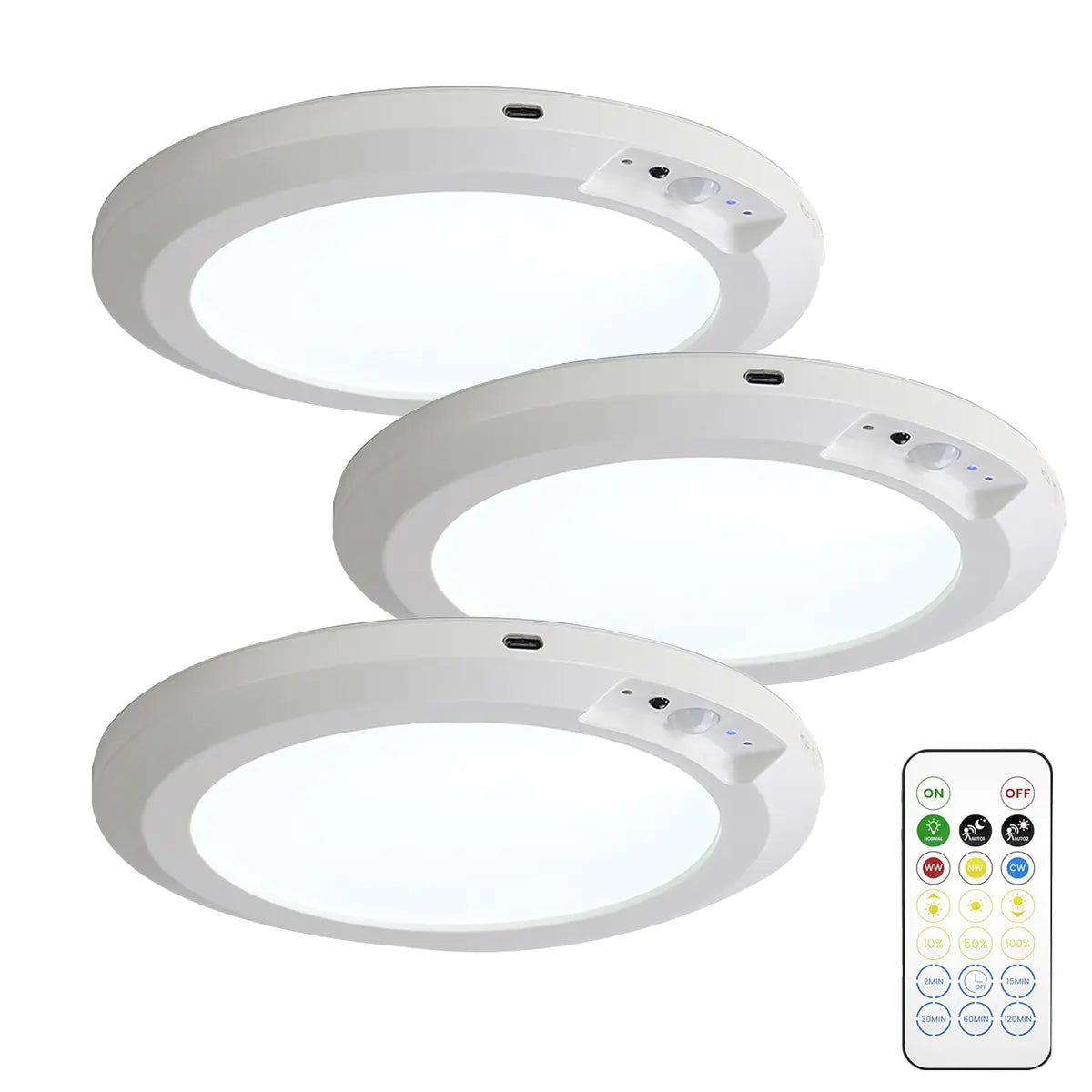 Rechargeable Sensor Ceiling Light with Remote Control, USB Charging,Magnetic Wireless Ceiling Light Battery Powered for Closet Shower Stairs Shed Hallway Porch Patio Ect