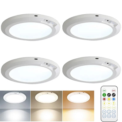 Rechargeable Sensor Ceiling Light with Remote Control, USB Charging,Magnetic Wireless Ceiling Light Battery Powered for Closet Shower Stairs Shed Hallway Porch Patio Ect