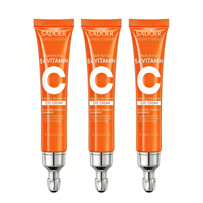 5X Vitamin C Eye Cream, a Powerful Hydrating and Rejuvenating Treatment, Daily Eye Essence Care for Moisturizing.