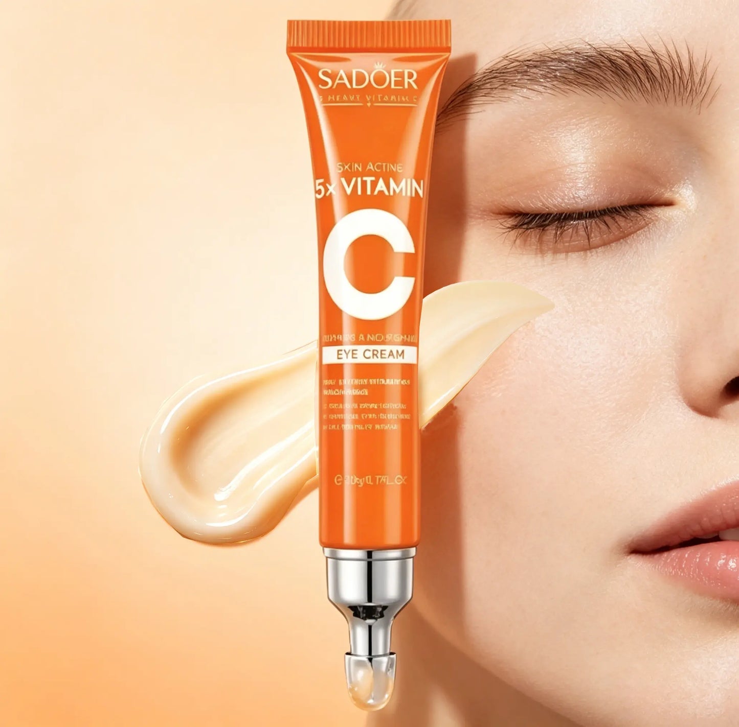 5X Vitamin C Eye Cream, a Powerful Hydrating and Rejuvenating Treatment, Daily Eye Essence Care for Moisturizing.