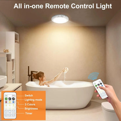 Rechargeable Sensor Ceiling Light with Remote Control, USB Charging,Magnetic Wireless Ceiling Light Battery Powered for Closet Shower Stairs Shed Hallway Porch Patio Ect