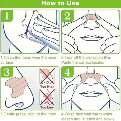 Sleep Aid Nose Strip, 20/50Pcs Multiple Quantities Sleep Massage Nose Strip, Nasal Congestion Night Relief Strip, Suitable for Men and Women Snoring, Comfortable, Breathable, Durable, Healthcare