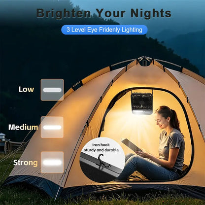 8000Mah Rechargeable Silent Portable All-In-One Desk Fan for Bedroom, Office and Camping,28H Long Lasting Desk Fan with LED Light, 9“ Portable Desk Fan