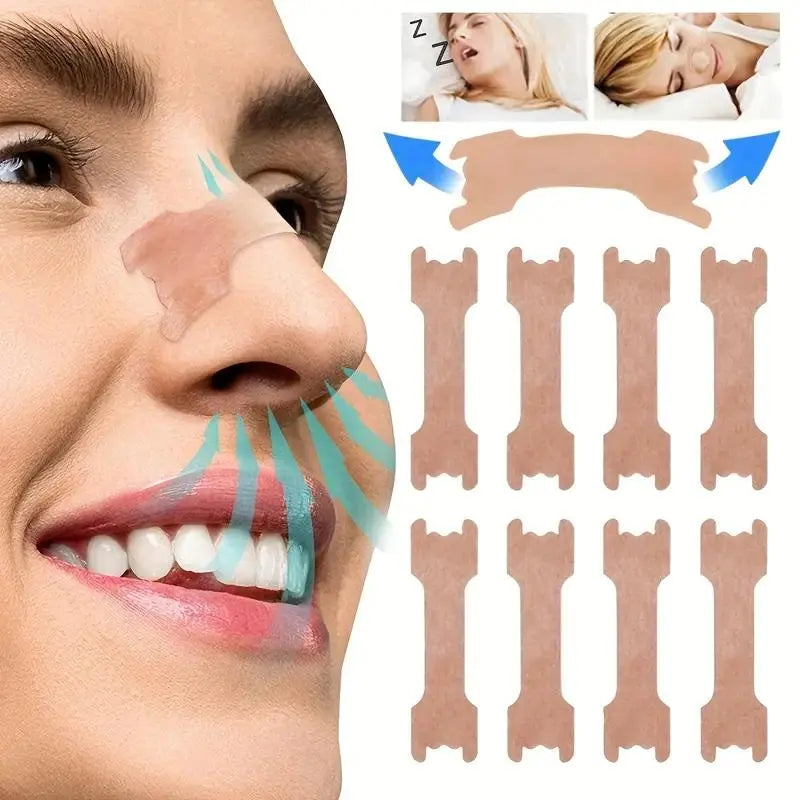 Sleep Aid Nose Strip, 20/50Pcs Multiple Quantities Sleep Massage Nose Strip, Nasal Congestion Night Relief Strip, Suitable for Men and Women Snoring, Comfortable, Breathable, Durable, Healthcare